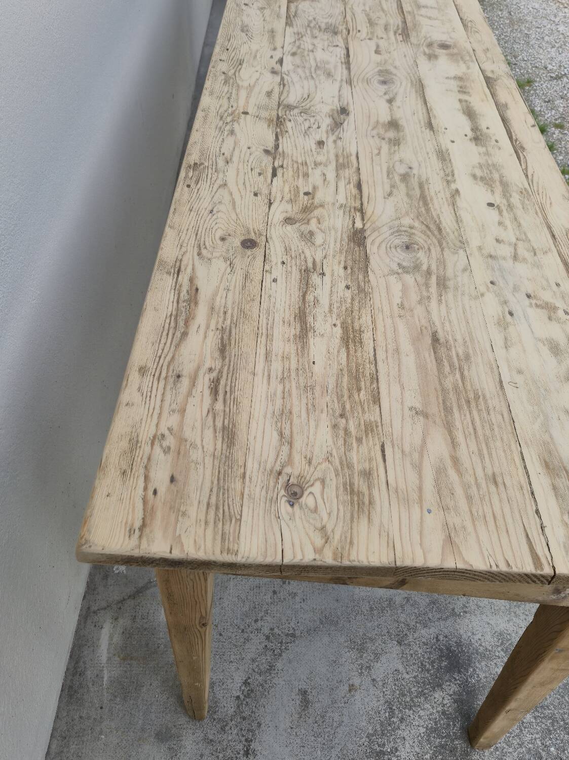 Rustic farmhouse table in fir, 1900