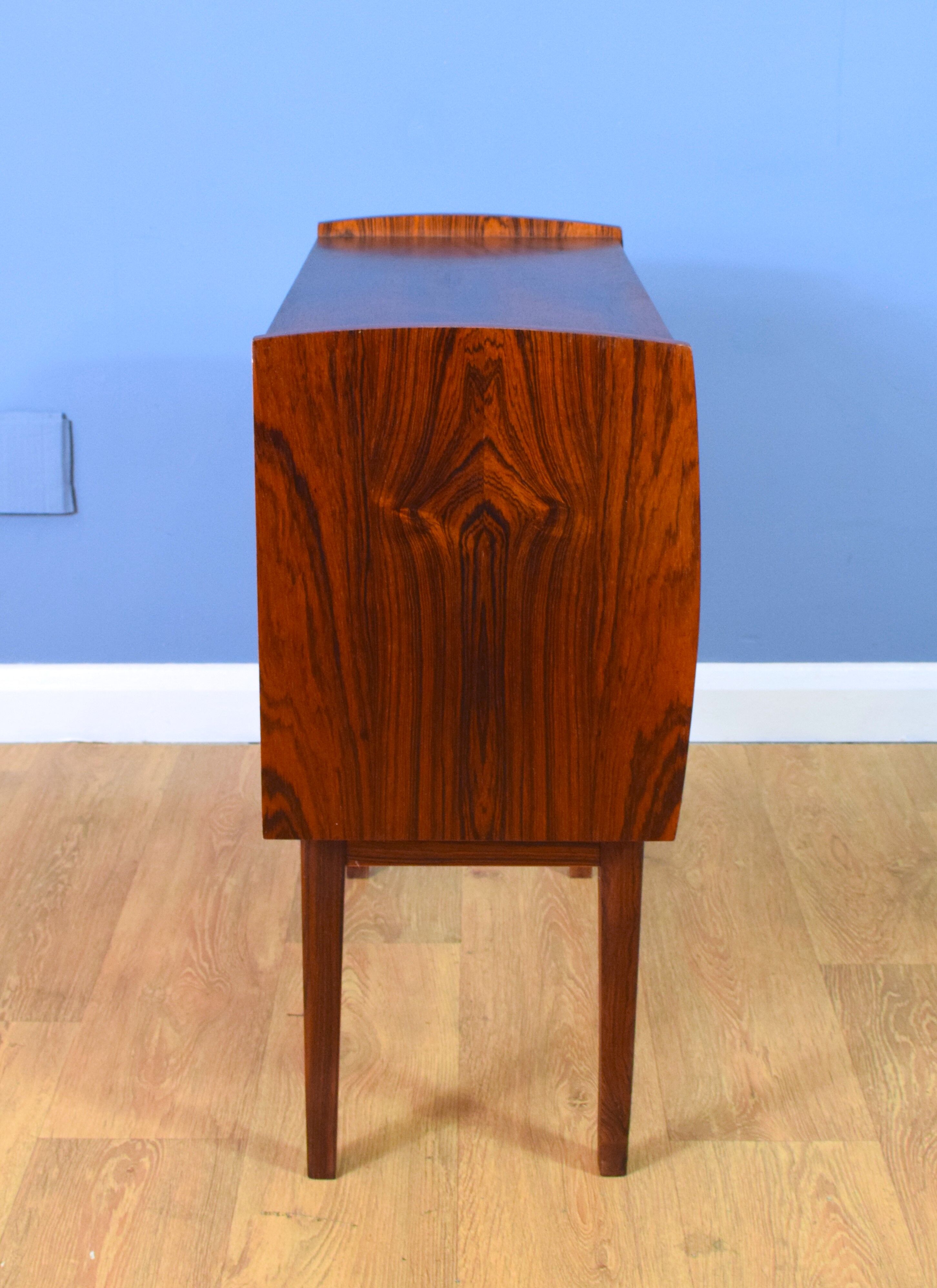 Mid century retro vintage Danish three drawer rosewood chest of drawers 1960s