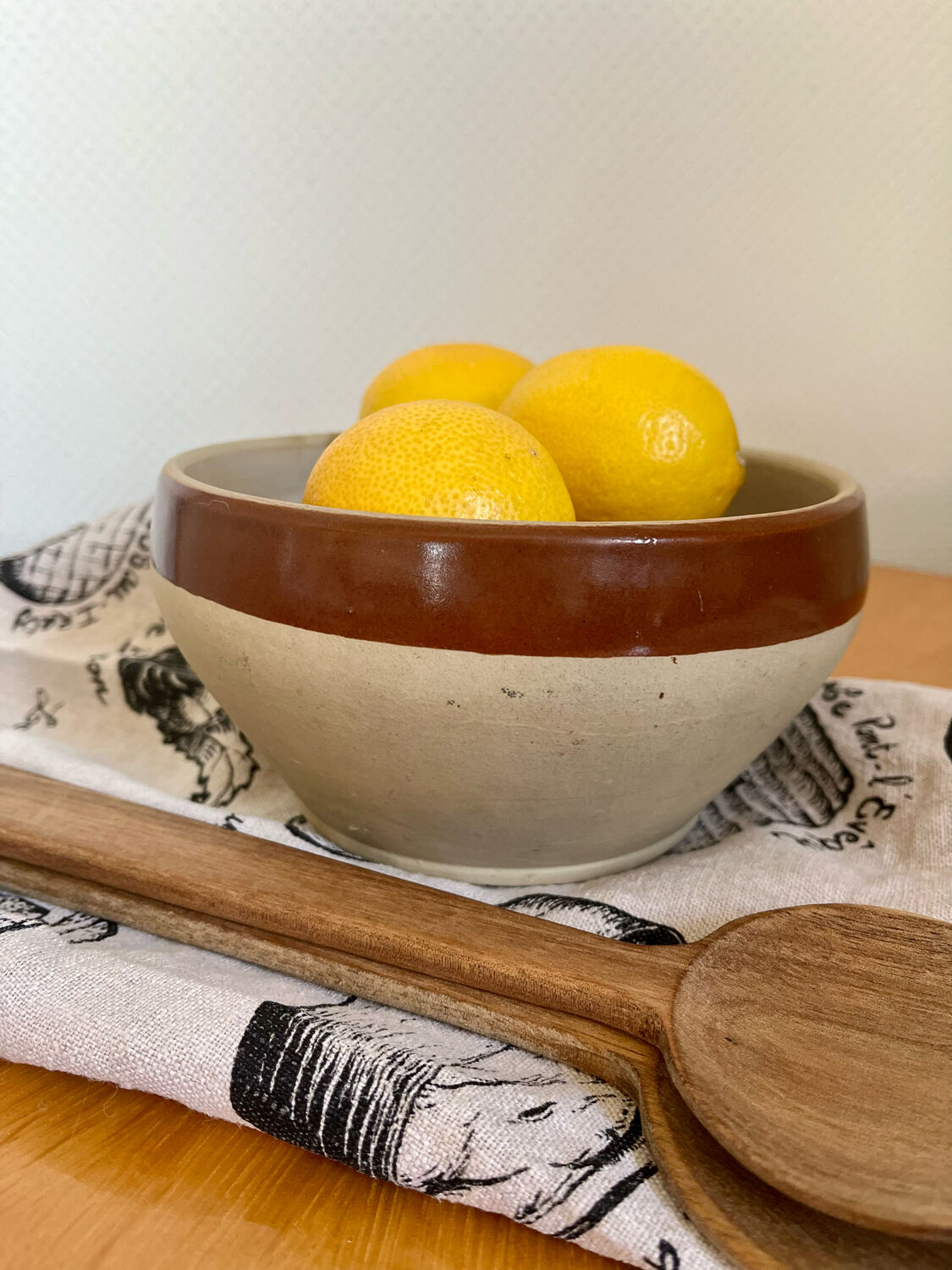 Breton salad bowl terrine dish in vintage stoneware