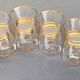 Six glasses of vintage alcohol cups