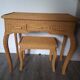 Hairdresser's chair with a rattan stool
