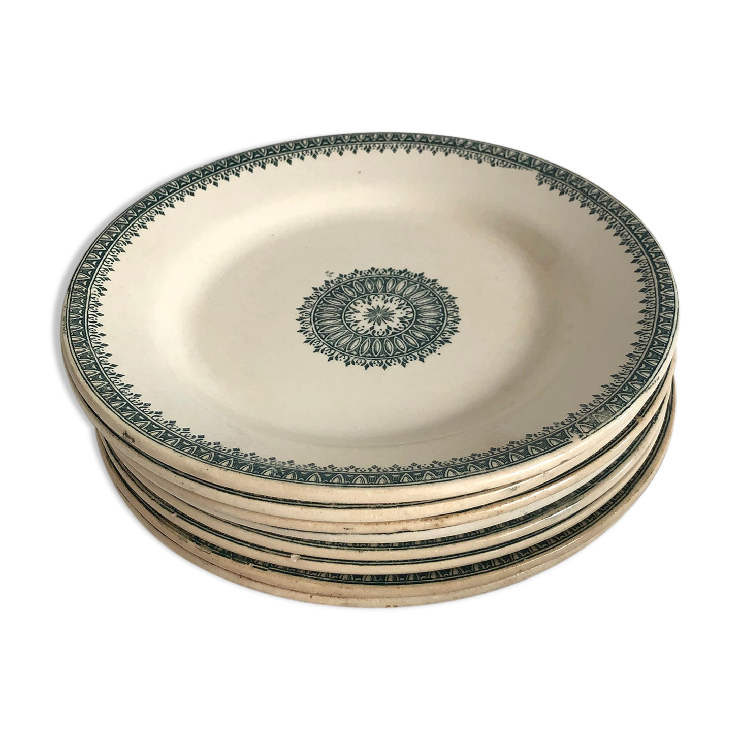 Old flat plates Creil Montereau