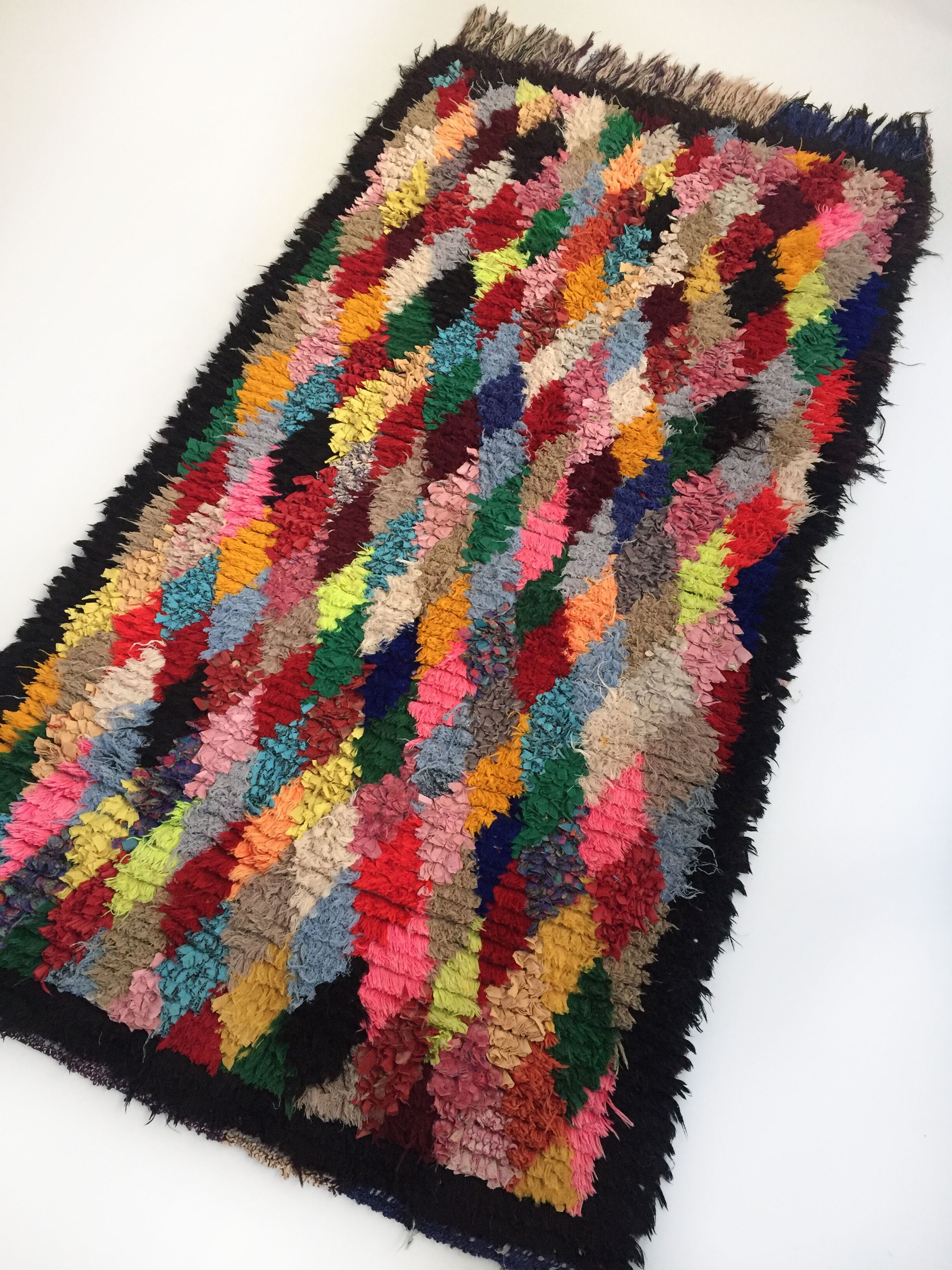 Moroccan Berber carpet boucherouite 185x97cm