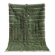 Traditional pure wool green beni ourain rug size 150x250 cm