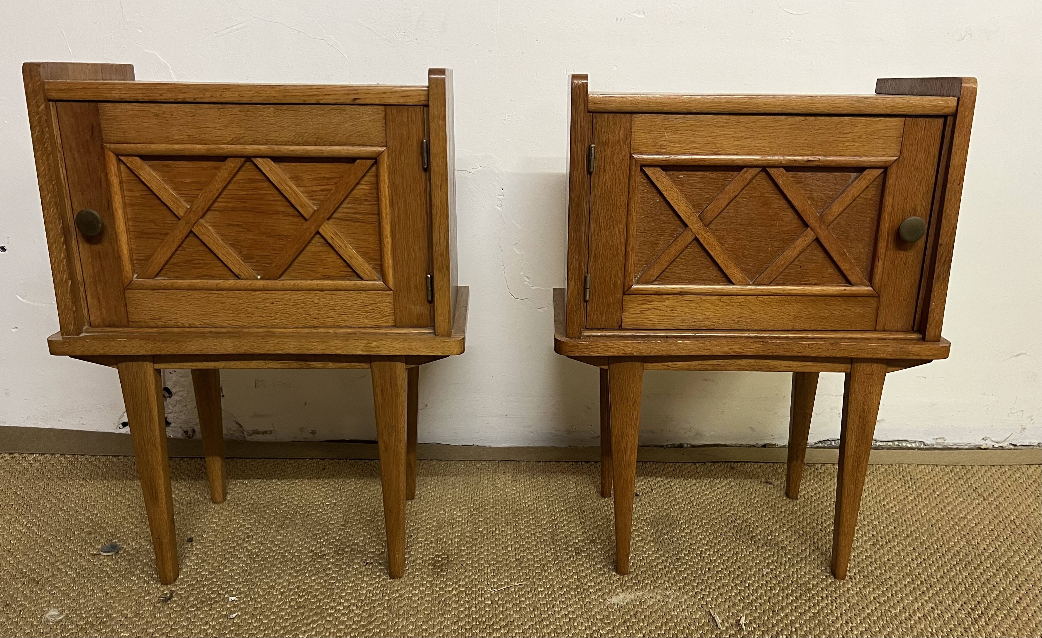 Pair of Vintage Bedside Tables Scandinavian Style 50s Vintage