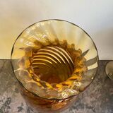 Amber blown glass vase
