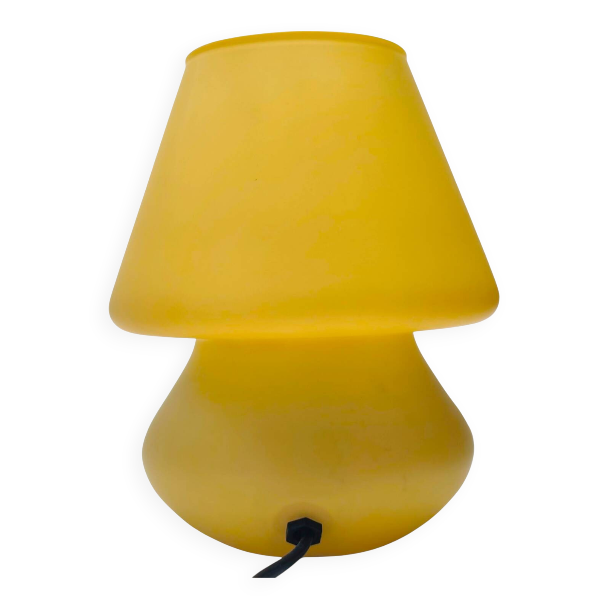 Vintage 1990s SCE Table Lamp - Vibrant Yellow Glass Mushroom Design