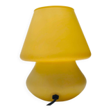 Vintage 1990s SCE Table Lamp - Vibrant Yellow Glass Mushroom Design