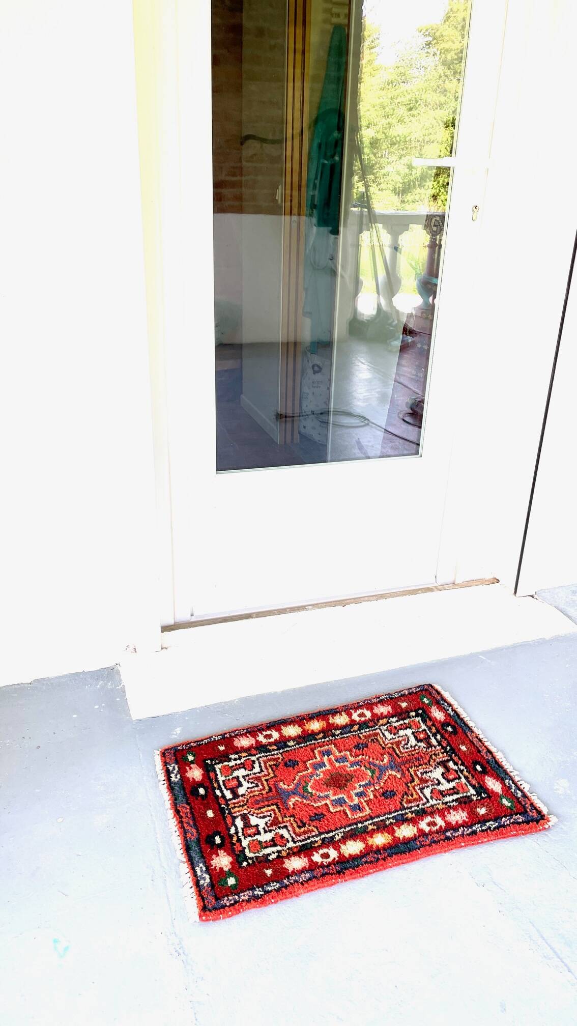 tapis velouré oriental vintage - 40cm x 62cm