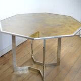 Chrome steel table and glass tray, France, circa 1970