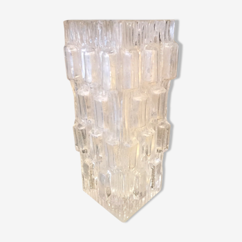Vase art deco en verre rectangle