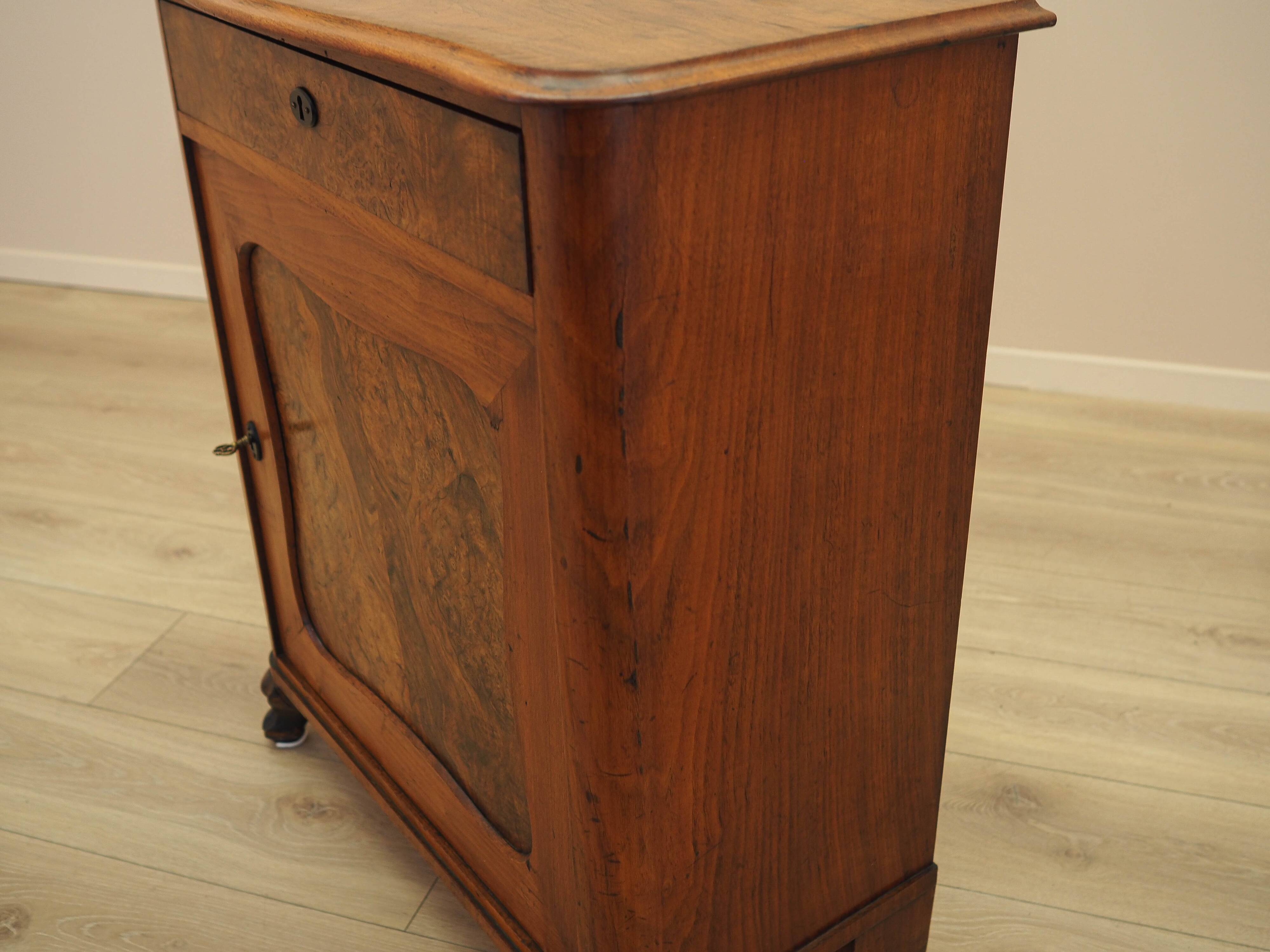 Burr wood cabinet, solid wood, Danish design, 1960s