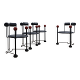 1980s authentic Memphis Era post modern chairs set of 4