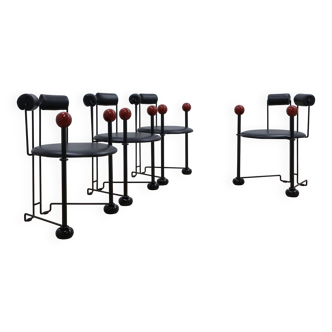 1980s authentic Memphis Era post modern chairs set of 4