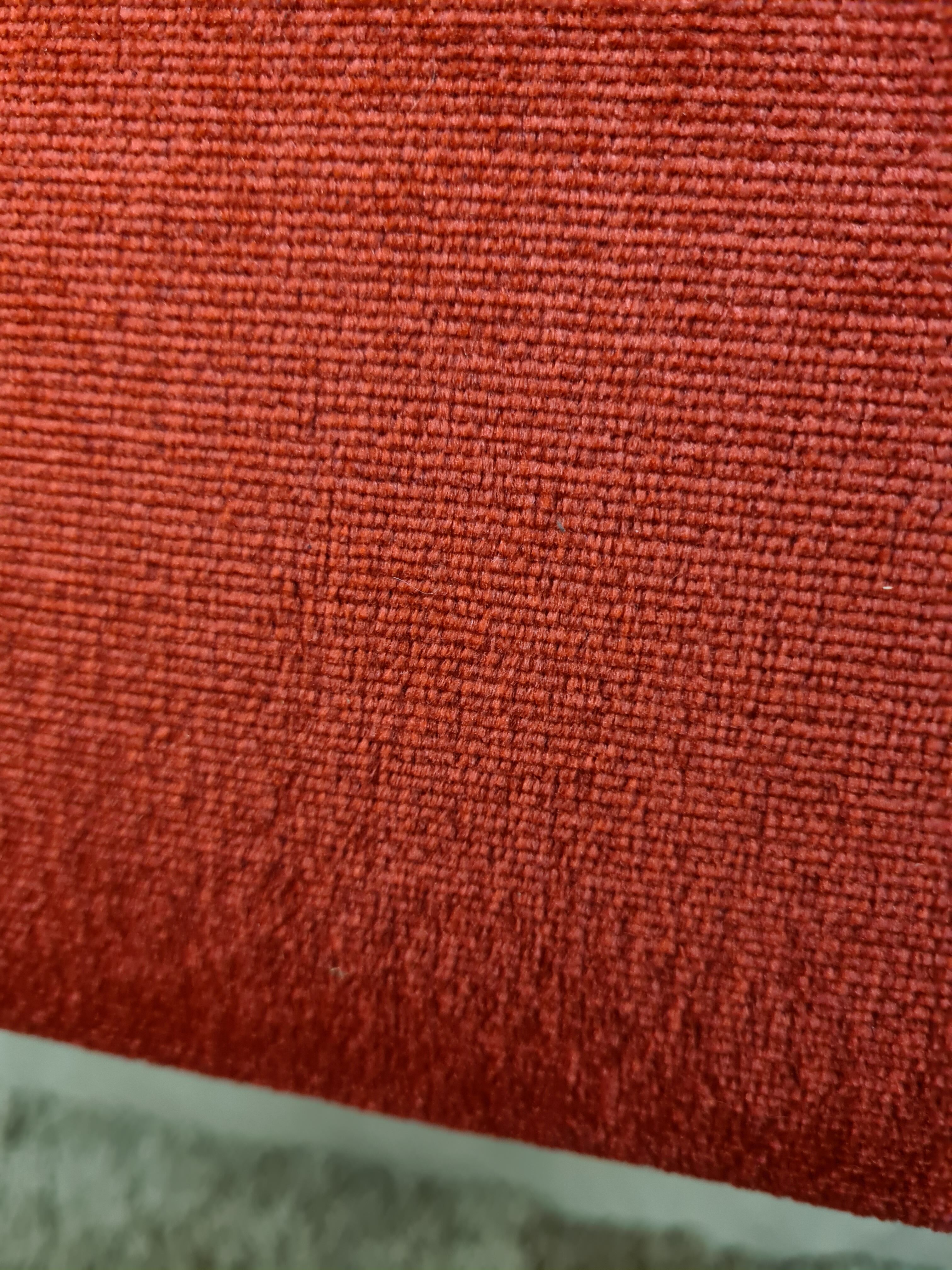 Two-seater red velvet bench 1970 vintage