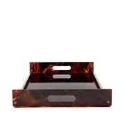 Hollywood regency brass and tortoiseshell lucite tray, Italy 1970s