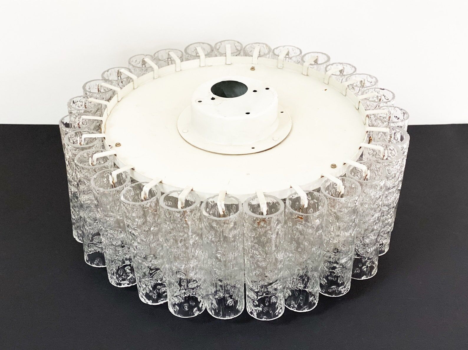 Vintage doria ceiling lamp with glass cylinders