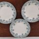 Set of 3 semi hollow plates model jane with dark green floral decoration st amand