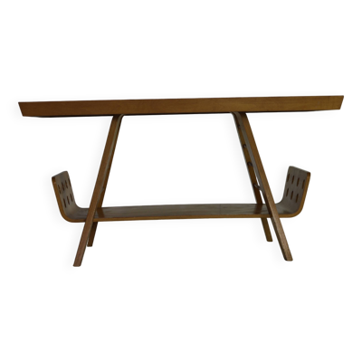 Table basse en bouleau de conception hollandaise par Wilhelm Lutjens pour Den Boer Gouda