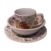 Set petit déjeuner enfant: un  mug, un  bol à corn flakes et une assiette "Rupert Bear" de Wedgwood
