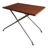 Danish teak and aluminium adjustable wine or side table, 1960s