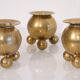 Lot de 3 bougeoirs en laiton Suède 1960