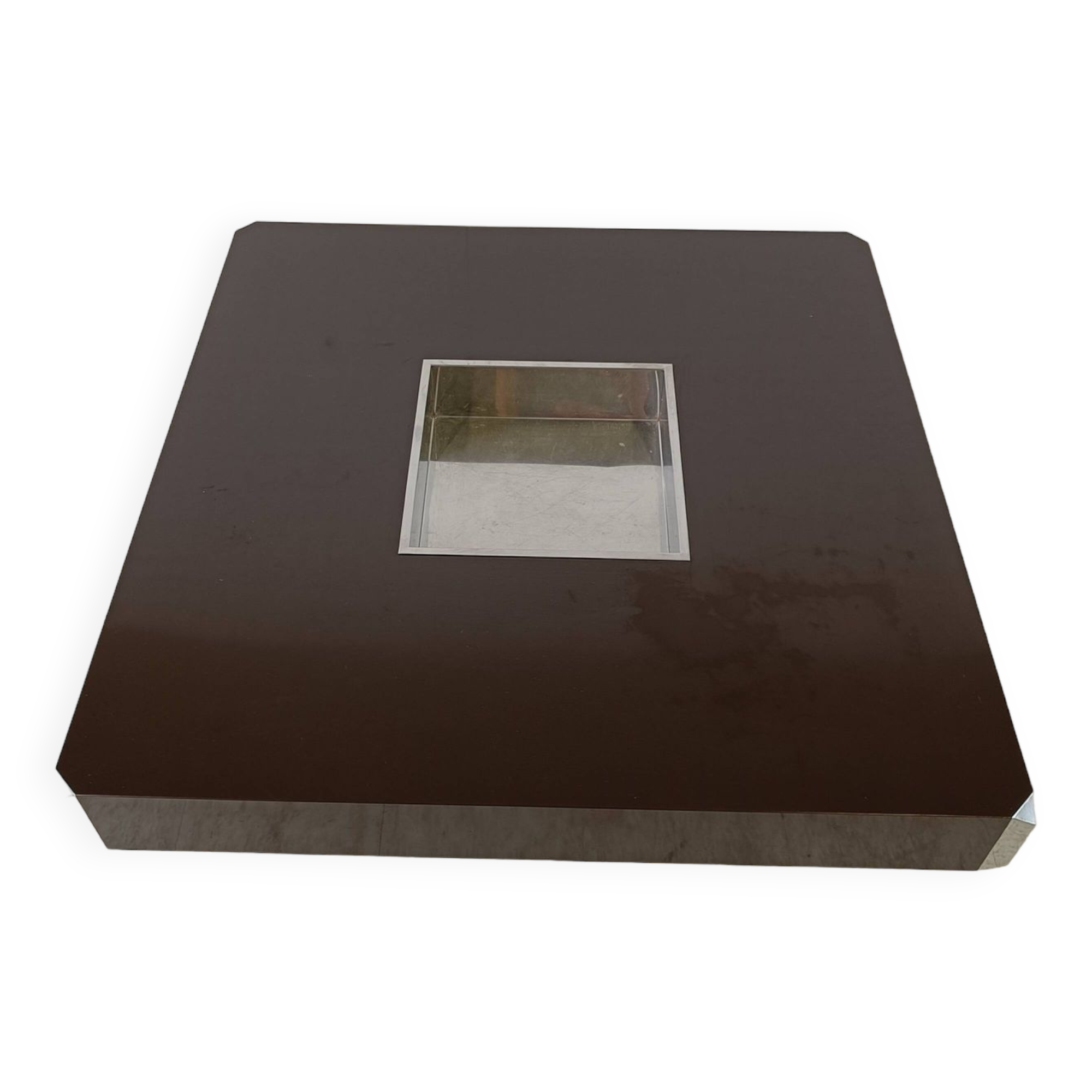 Square Alveo coffee table by Willy Rizzo, 1970s