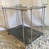 Serving table chrome metal and glass 70