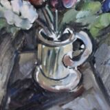 Huile sur toile originale suédoise du milieu du siècle "Vase" par I Franke (1913-1999) - Encadrée