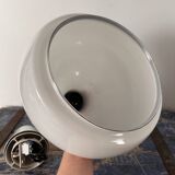 Vintage pendant light in white and silver opaline