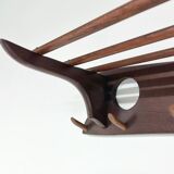 Vintage Wall Coat Rack of Solid Teak , 1960s | Two-tone Wood