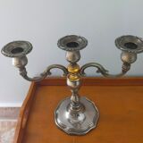 Pair of silver metal candlesticks