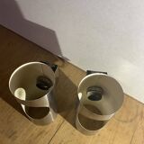 Pair of vintage stainless steel wall lights