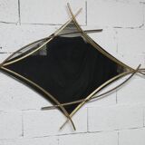 Sculptural mirror with two-tone gilded arches, France, 1970s, 95 x 133 cm