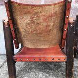 Pair of safari-style armchairs, 1930s