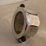 Luc Lanel silver metal and rosewood sugar for Christofle art deco