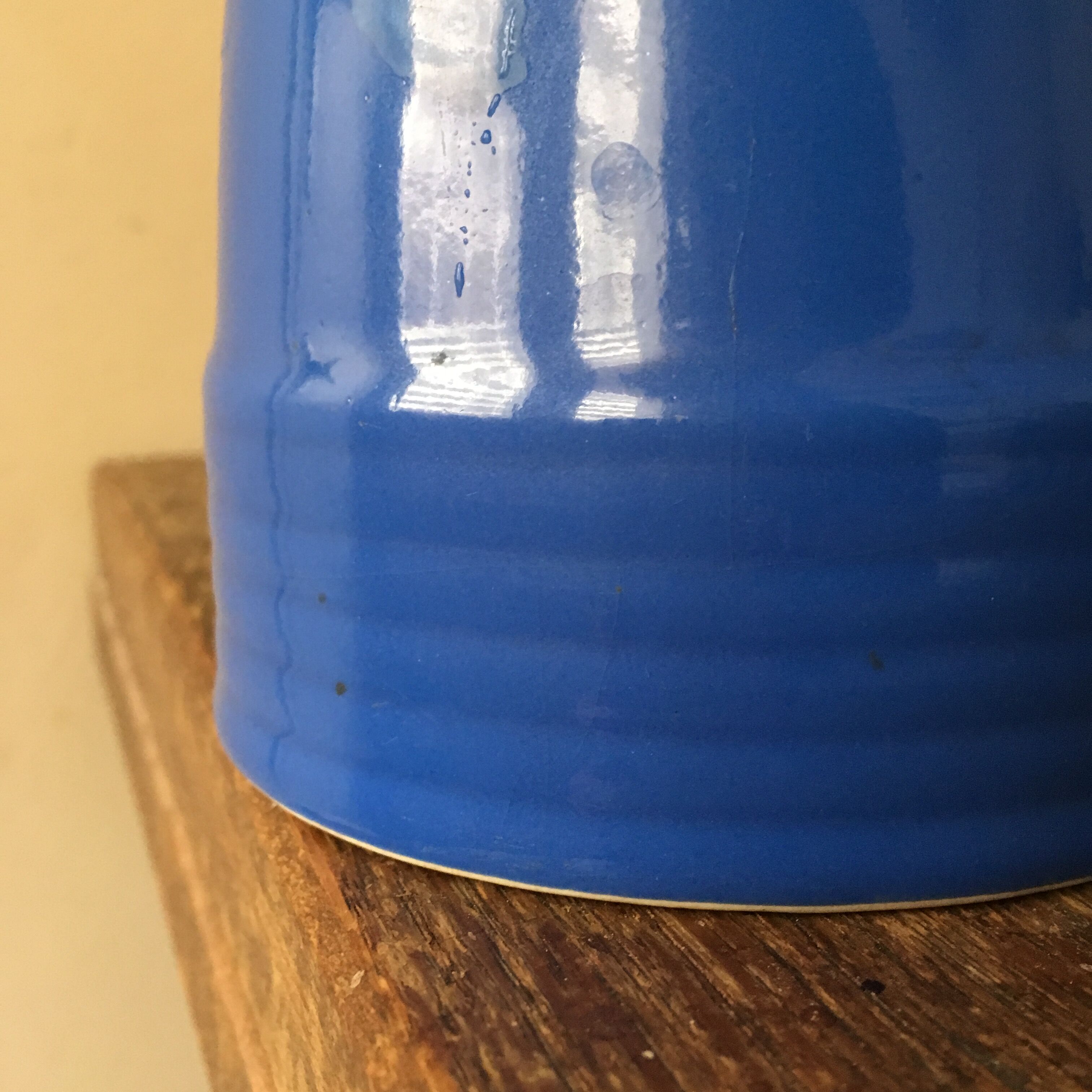 Pitcher of table old ceramic color bright blue