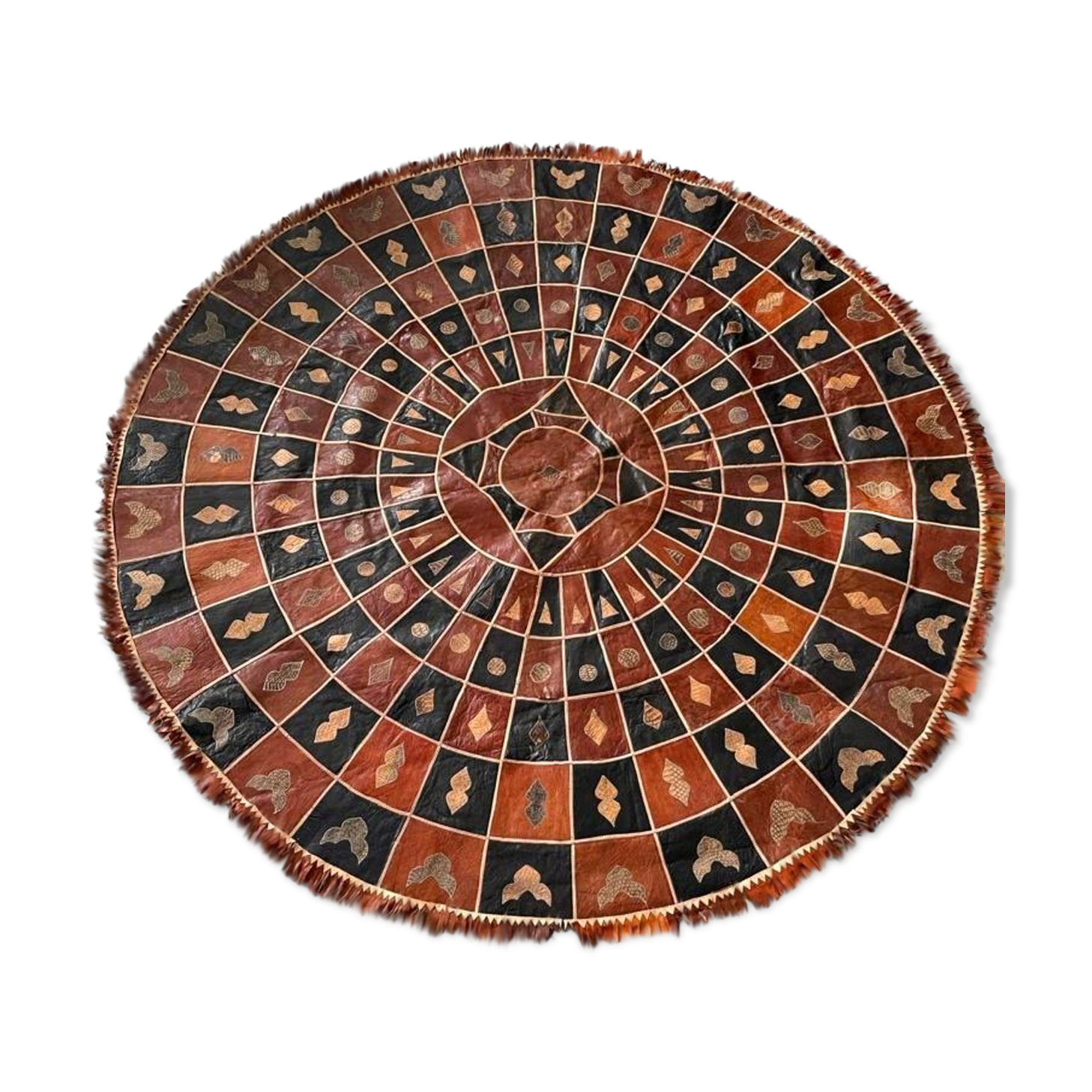 Tuareg carpet in snakeskin / goat leather