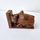 Serre-Livres Ancien Art Déco Forme Zébus Buffles Bois Sculpté