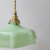 Green draped opaline pendant lamp