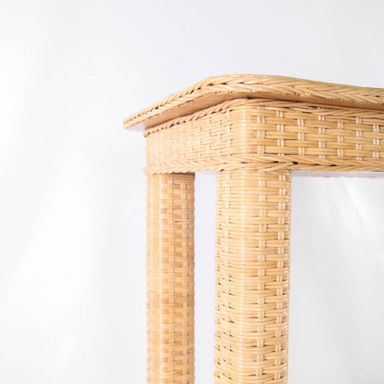 Woven rattan console