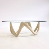 Oval coffee table with sculptural base by Armando Rosato