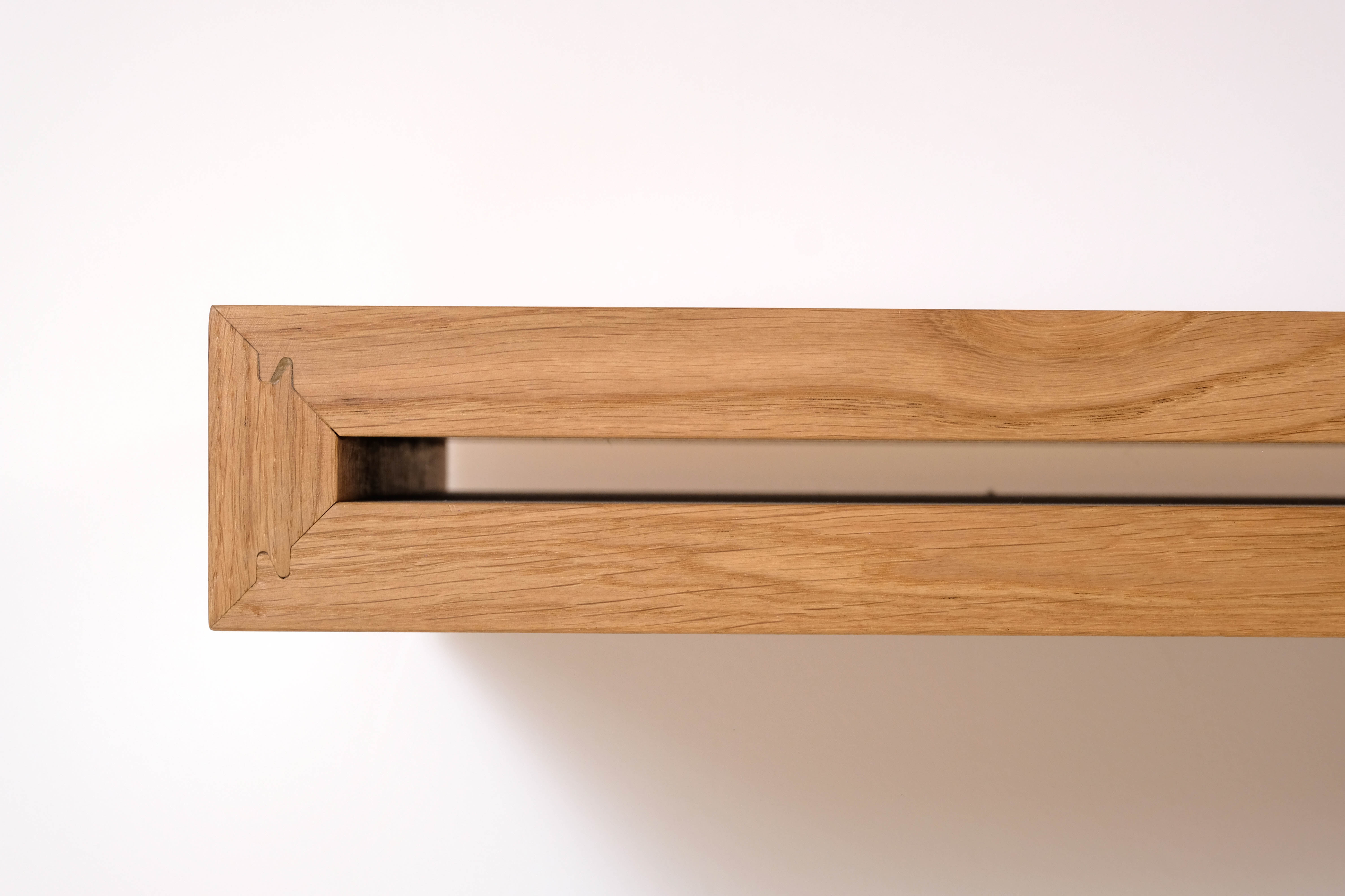 Modern solid oak wall console