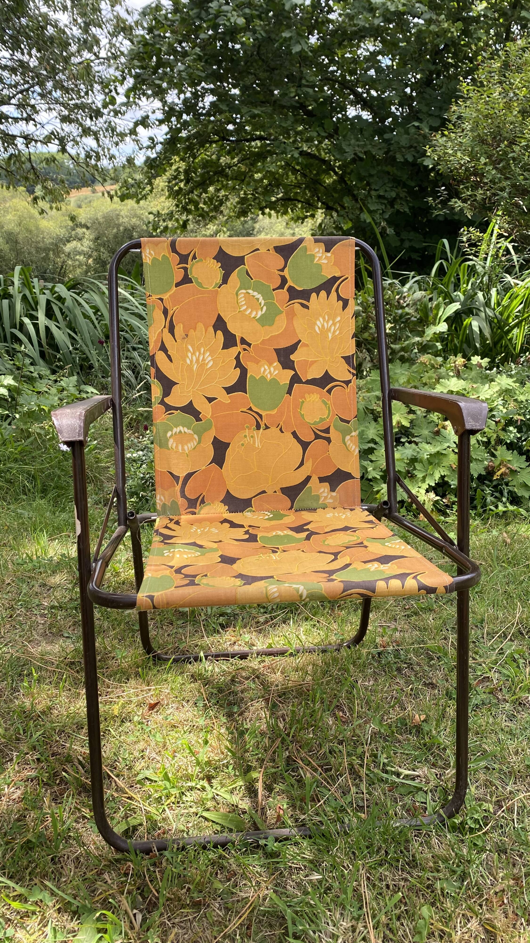 Chaise de camping vintage