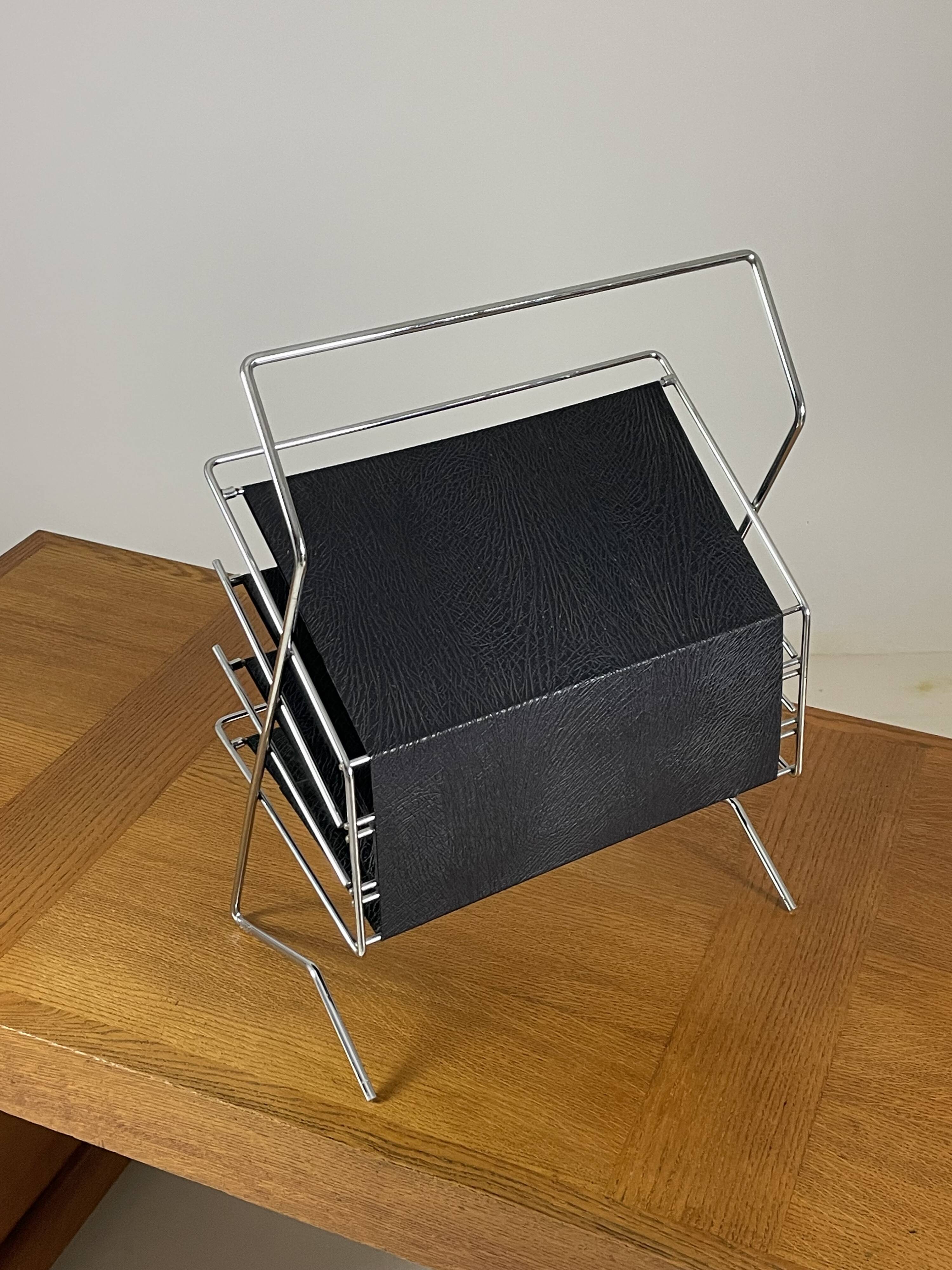 Vintage magazine rack by voss, germany, 1960s
