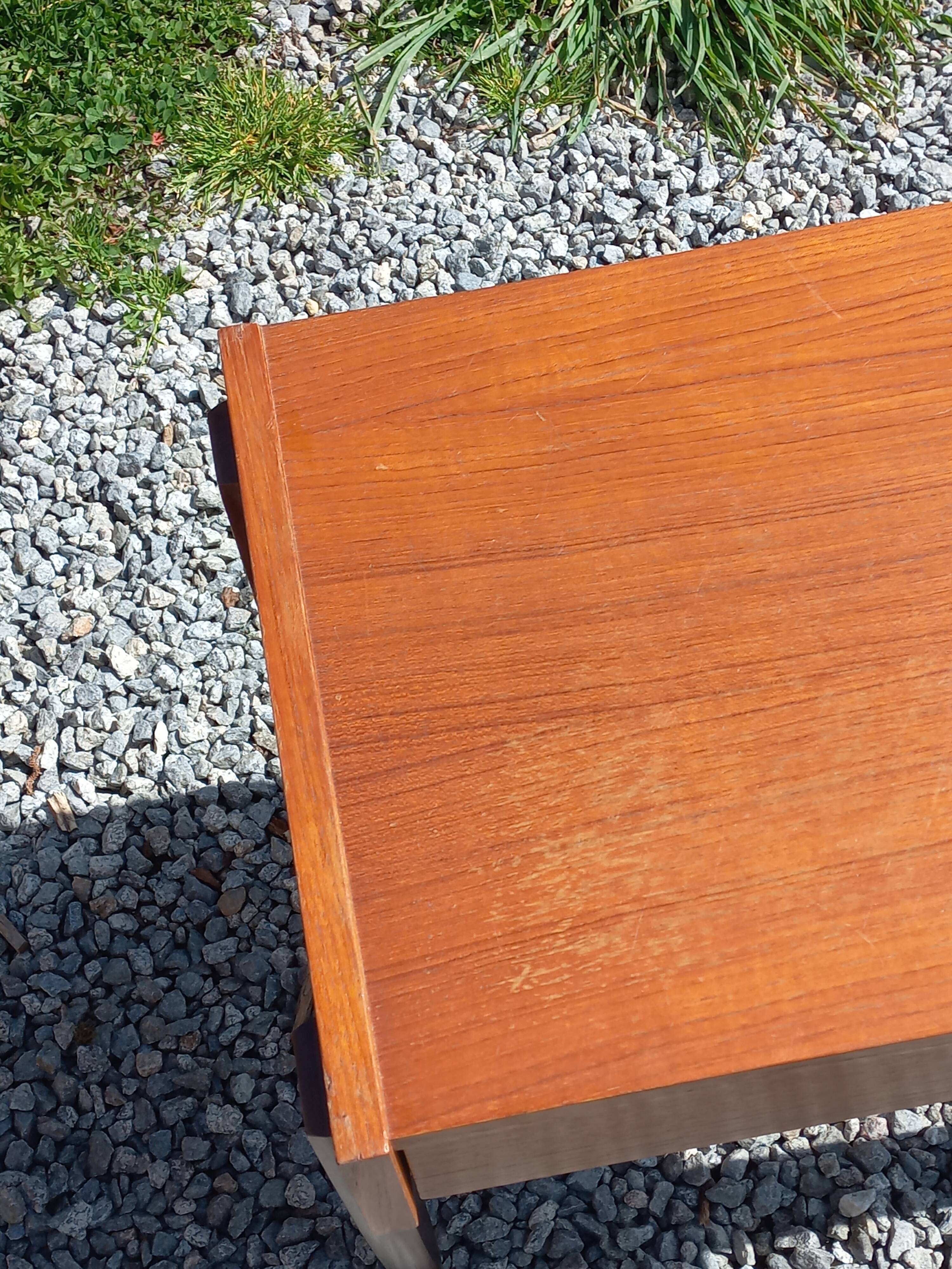 Pair of Scandinavian-style teak bedside tables from the 1970s.