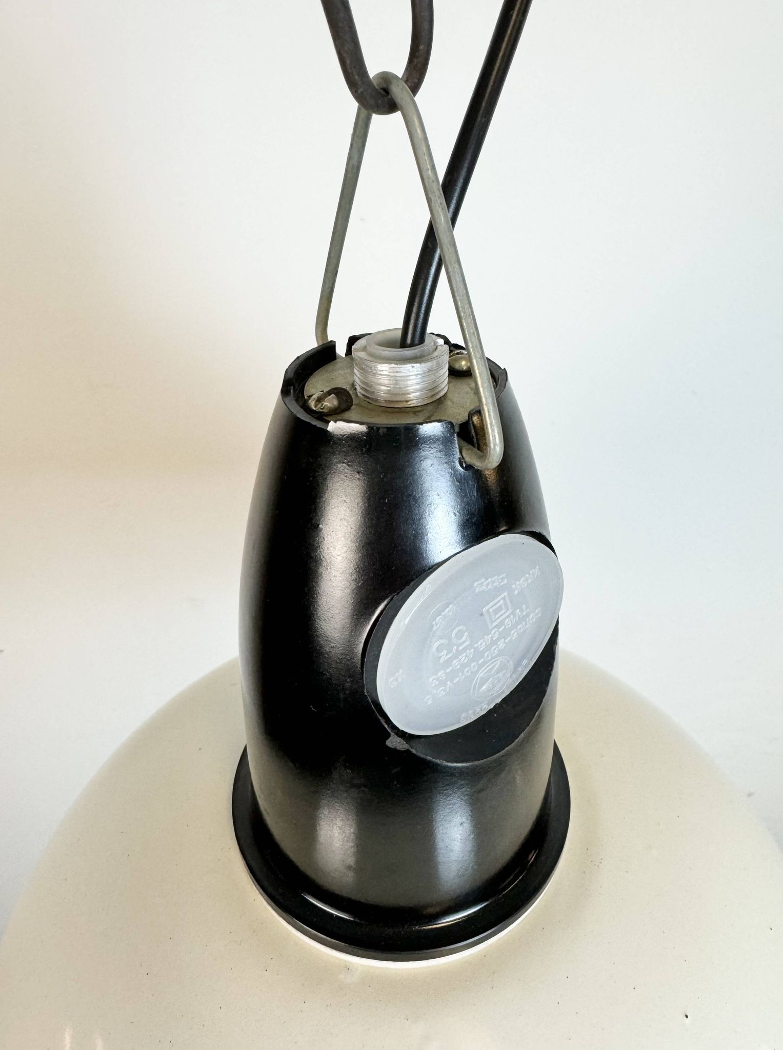 ndustrial Soviet White Enamel Pendant Lamp, 1960s