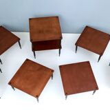 Vintage walnut coffee table model "t8" by Vico Magistretti for Azucena, Italy