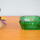 Green square ashtray