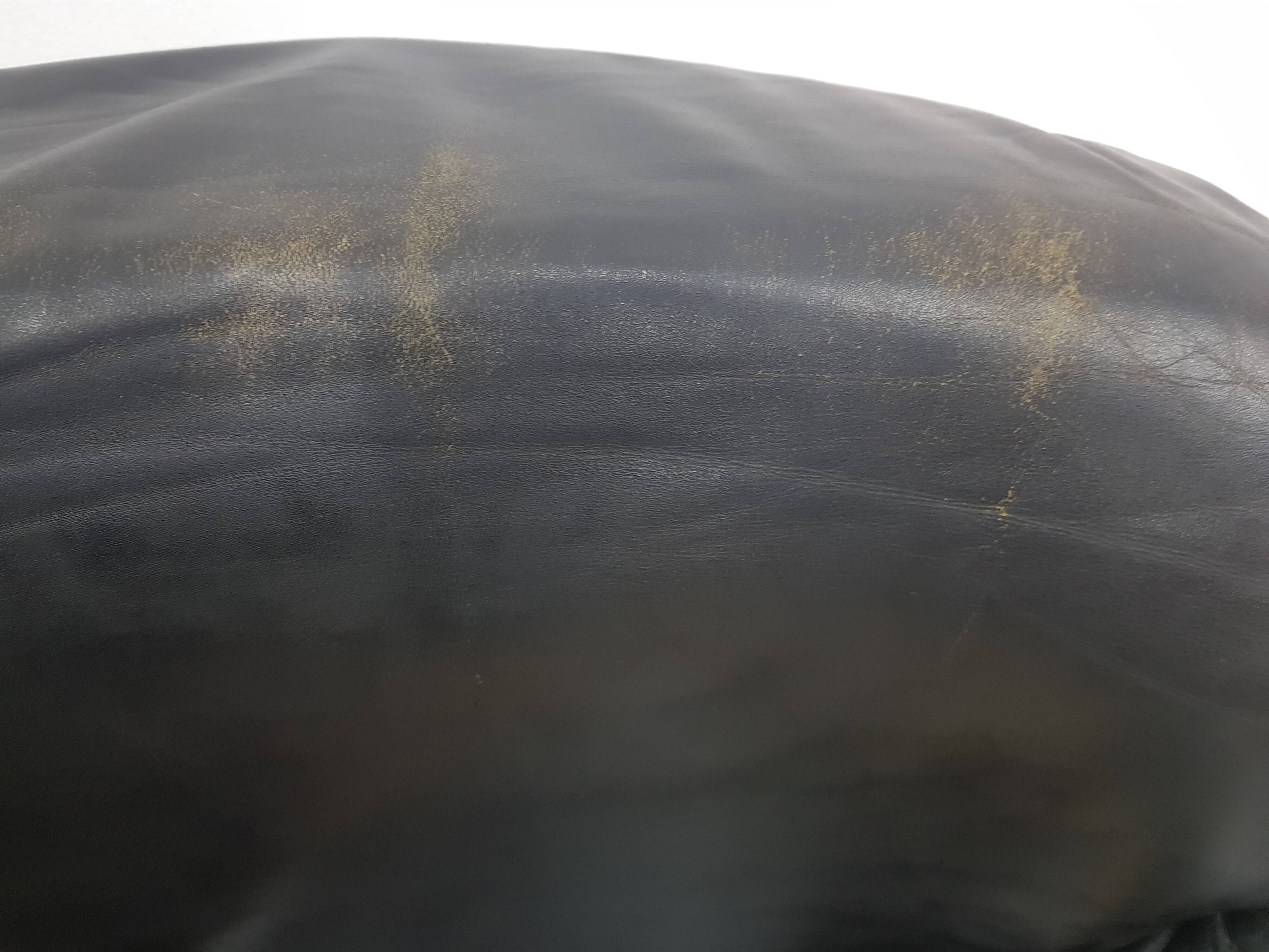 Vintage club armchair with studs, leather, Art Deco, 1930s/40s.